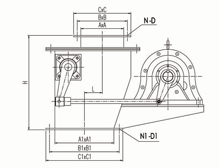 篦冷機(jī)電動弧型閥(圖1)